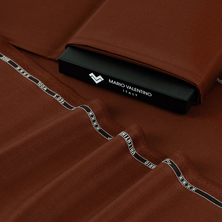 Mario Valentino Italian Fabric - Marrone Castagna (Chestnut Dark Brown) | Mario Valentino Made in Italy
